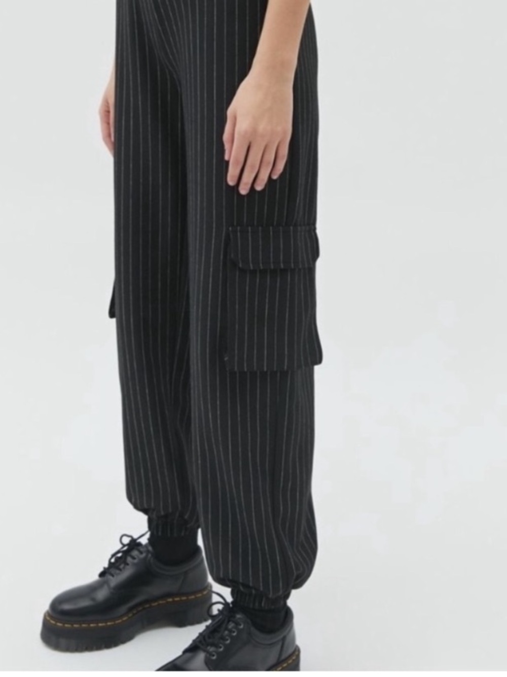 Urban outfitters pinstripe, cargo joggers size small